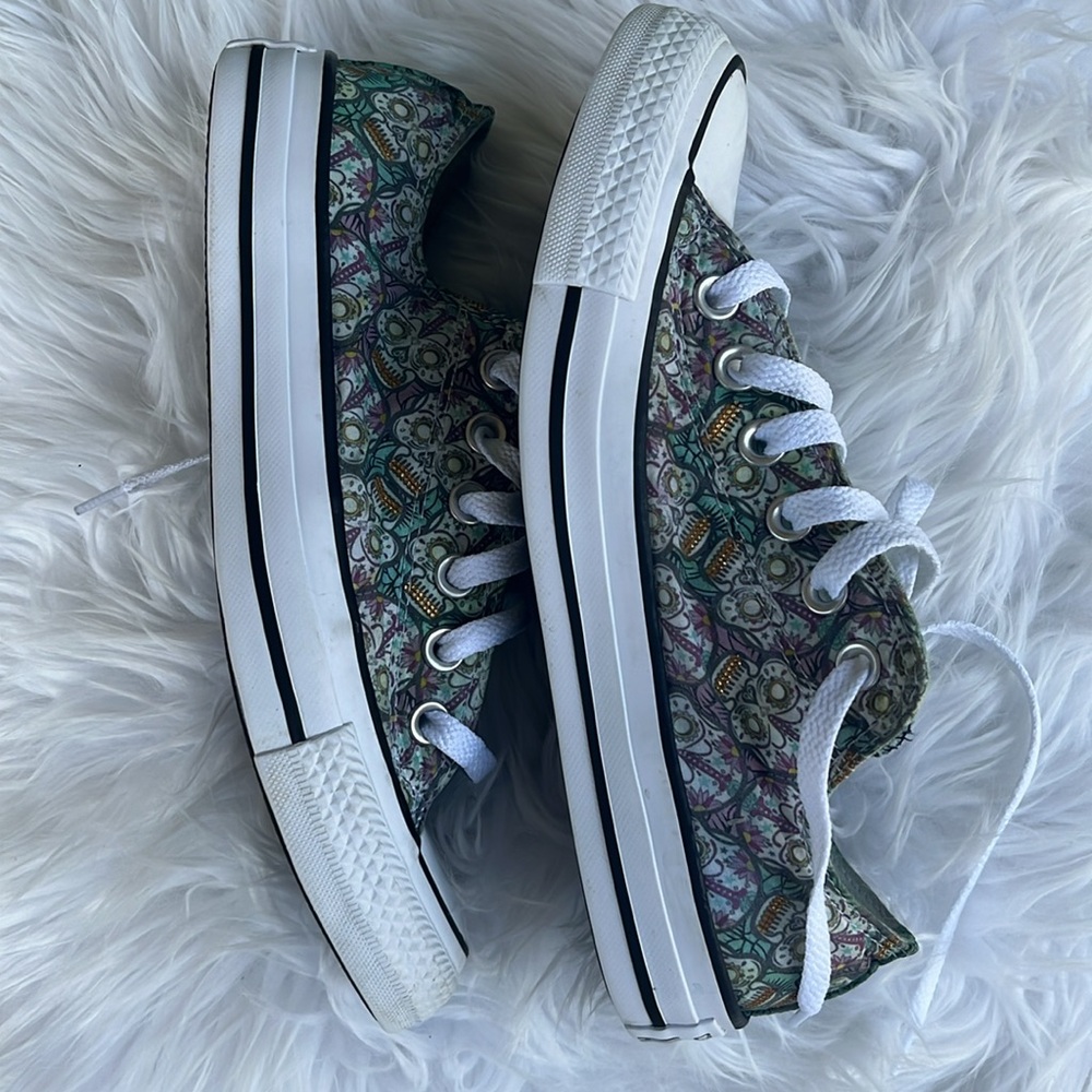 Pre-owned Converse All Star Floral Lace Up Athletic Shoes. Size 7 - Picture 13 of 13